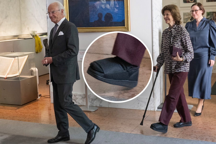 Så fint stöttas drottning Silvia av kungen efter operationen