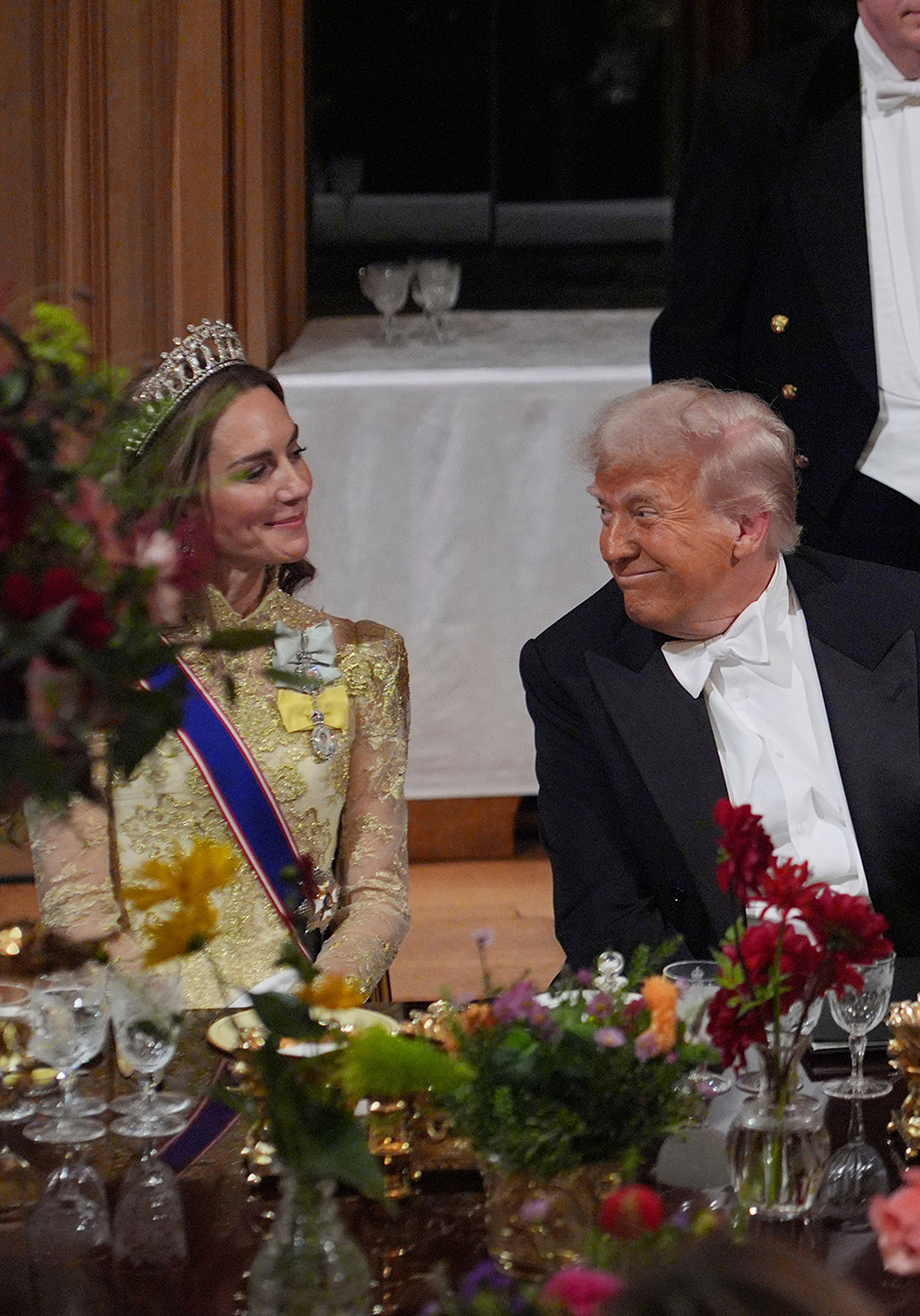 Vilda protester mot Trumps middag med prinsessan Kate