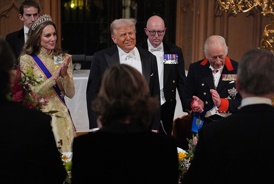 Vilda protester mot Trumps middag med prinsessan Kate