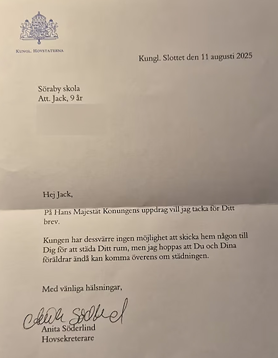 Kungen v&auml;grar st&auml;da rummet &ndash; hemliga brevet avsl&ouml;jar varf&ouml;r