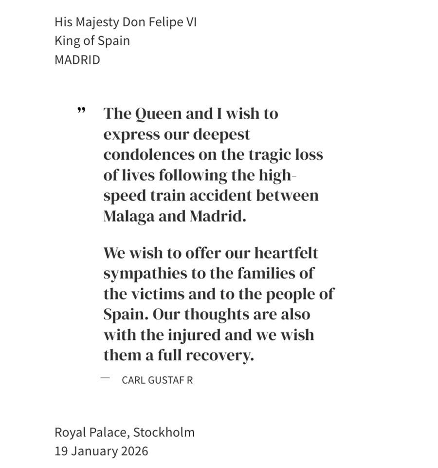 Kungens sorg efter katastrofen &ndash; gripande orden till Spanien