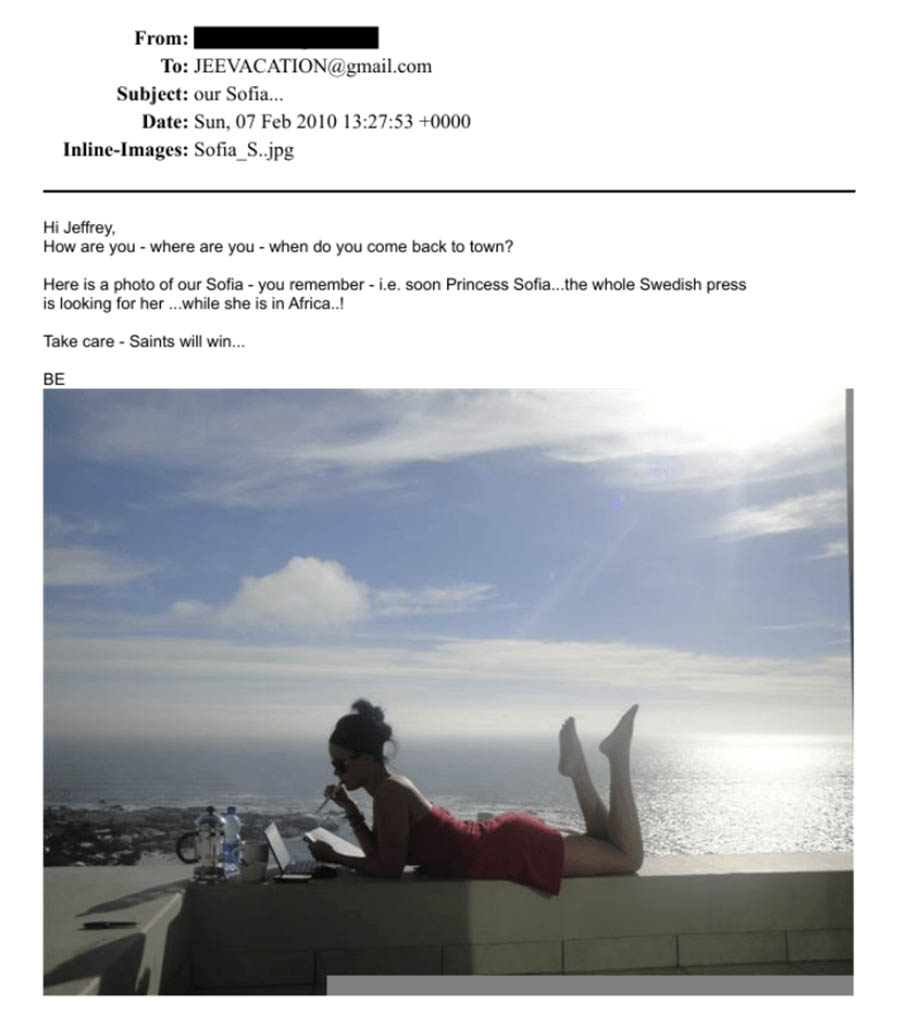 Avsl&ouml;jat: Alla Epsteins mejl om prinsessan Sofia &ndash; ord f&ouml;r ord!