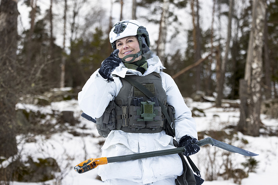 nya bilden på victoria mitt i skogen – släpar ett träd i snön 1 Nya bilden på Victoria mitt i skogen – släpar ett träd i snön
