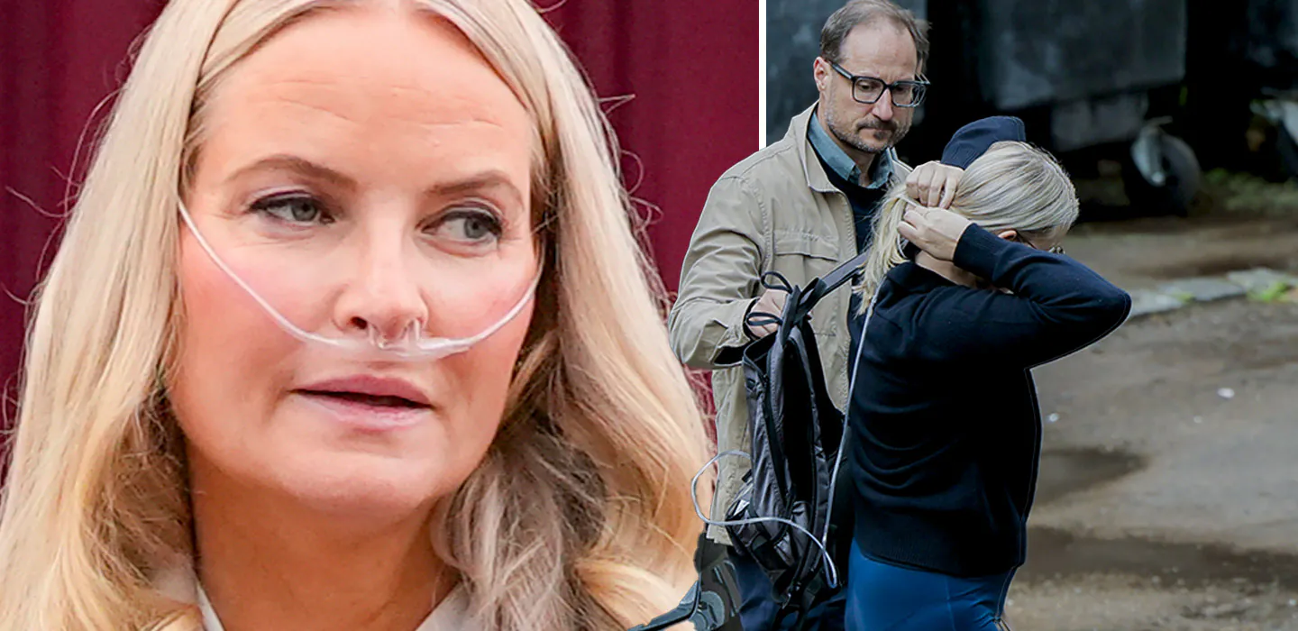 H&auml;r f&aring;r Mette-Marit syrgas av Haakon &ndash; dramatiska bilderna