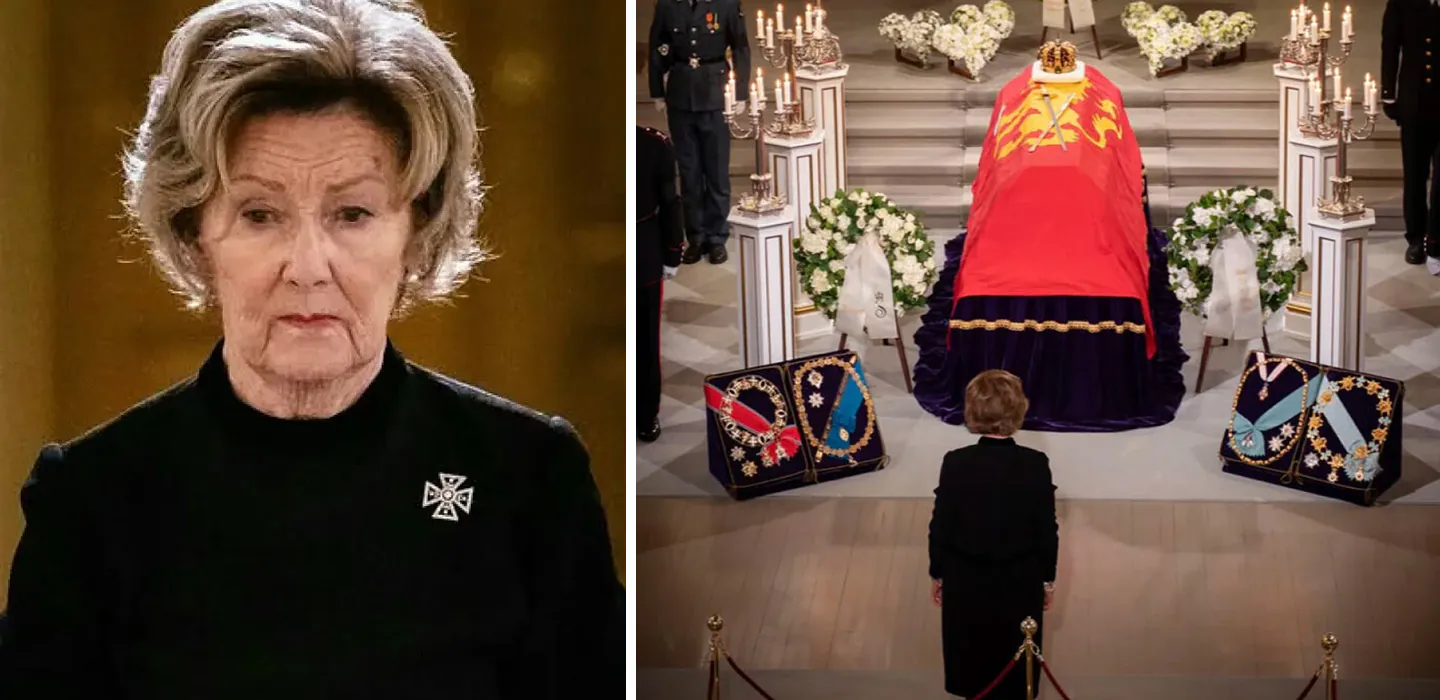 Sonjas sista ord till Harald vid kistan &ndash; ber&ouml;r Norge p&aring; djupet