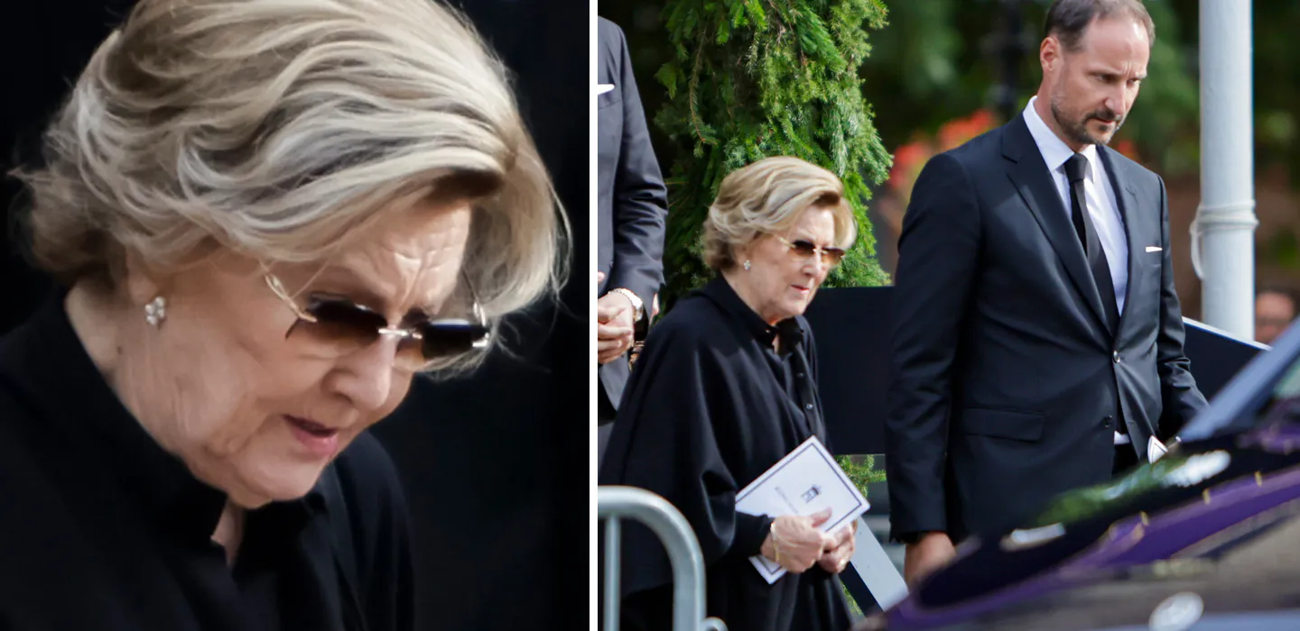 H&auml;r anl&auml;nder Sonja till kyrkan inf&ouml;r kung Haralds begravning