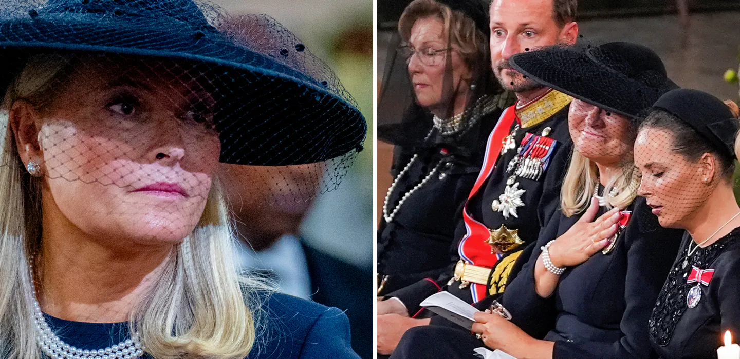 Mette-Marits ov&auml;ntade drag vid Haralds begravning &ndash; se bilden