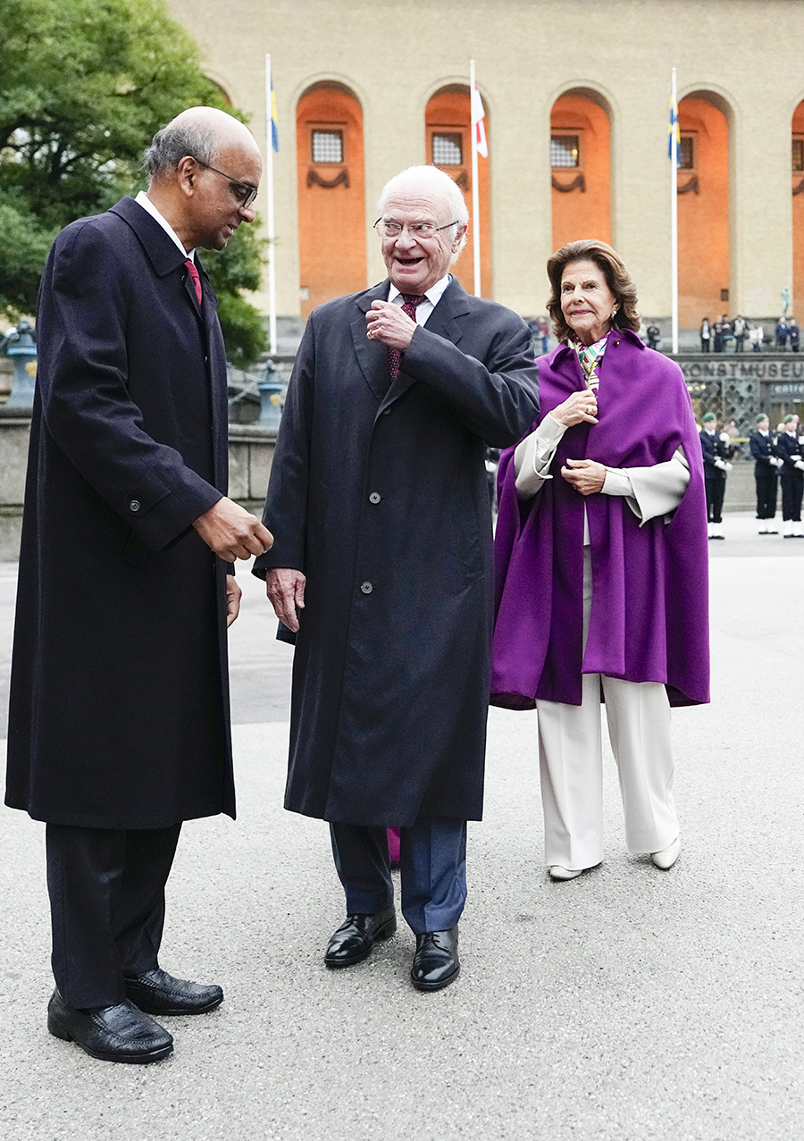 Kung Carl Gustaf, drottning Silvia och Singapores president i G&ouml;teborg
