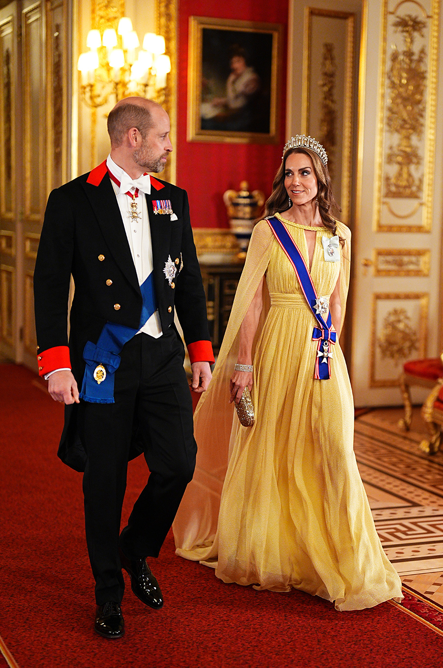 Prins William och prinsessan Kate inf&ouml;r statsbanketten p&aring; Windsor Castle